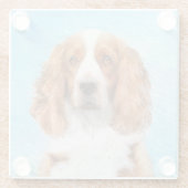 Welsh Springer Spaniel Painting - Original Dog Art Glazen Onderzetter (Achterkant)