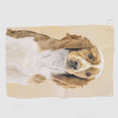 Welsh Springer Spaniel Painting - Original Dog Art Golfhanddoek (Horizontaal)