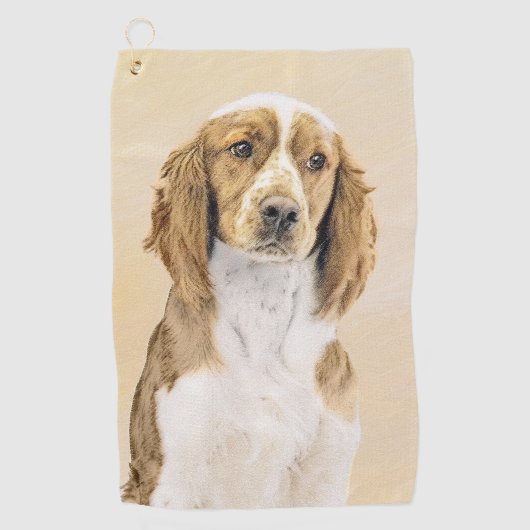 Welsh Springer Spaniel Painting - Original Dog Art Golfhanddoek (Voorkant)