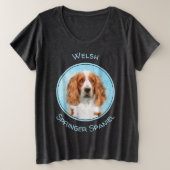 Welsh Springer Spaniel Painting - Original Dog Art Grote Maat T-shirt (Design voorkant)