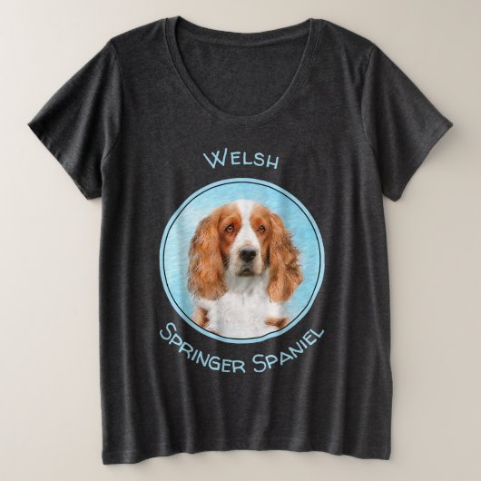 Welsh Springer Spaniel Painting - Original Dog Art Grote Maat T-shirt (Design voorkant)