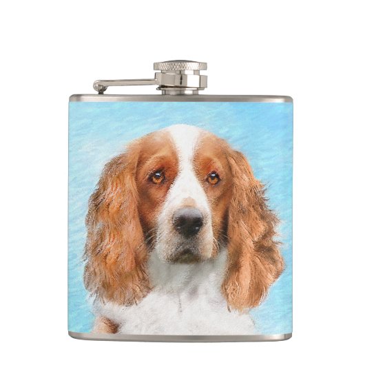 Welsh Springer Spaniel Painting - Original Dog Art Heupfles (Voorkant)