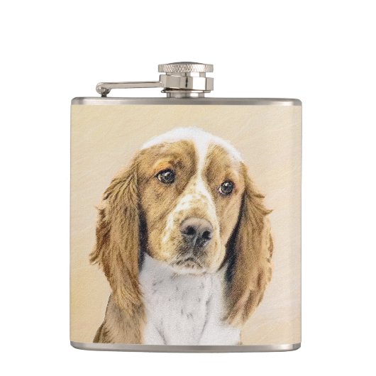 Welsh Springer Spaniel Painting - Original Dog Art Heupfles (Voorkant)