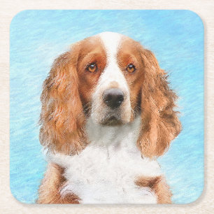 Welsh Springer Spaniel Painting - Original Dog Art Kartonnen Onderzetters