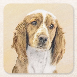Welsh Springer Spaniel Painting - Original Dog Art Kartonnen Onderzetters