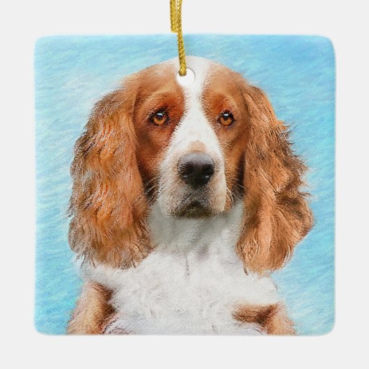 Welsh Springer Spaniel Painting - Original Dog Art Keramisch Ornament (Voorkant)