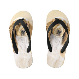 Welsh Springer Spaniel Painting - Original Dog Art Kinder Teenslippers