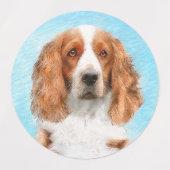 Welsh Springer Spaniel Painting - Original Dog Art Labels (Design 2)