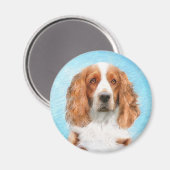 Welsh Springer Spaniel Painting - Original Dog Art Magneet (Voorkant / Achterkant)