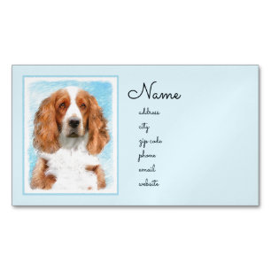 Welsh Springer Spaniel Painting - Original Dog Art Magnetisch Visitekaartje