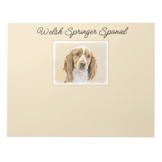Welsh Springer Spaniel Painting - Original Dog Art Notitieblok (Voorkant)