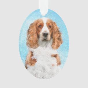 Welsh Springer Spaniel Painting - Original Dog Art Ornament