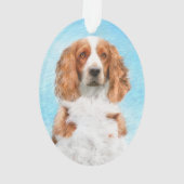 Welsh Springer Spaniel Painting - Original Dog Art Ornament (achterkant)