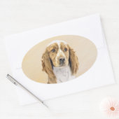 Welsh Springer Spaniel Painting - Original Dog Art Ovale Sticker (Envelop)