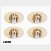 Welsh Springer Spaniel Painting - Original Dog Art Ovale Sticker (Vel)