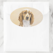 Welsh Springer Spaniel Painting - Original Dog Art Ovale Sticker (Tas)