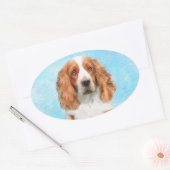 Welsh Springer Spaniel Painting - Original Dog Art Ovale Sticker (Envelop)