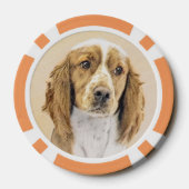 Welsh Springer Spaniel Painting - Original Dog Art Poker Chips (Achterkant)