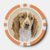 Welsh Springer Spaniel Painting - Original Dog Art Poker Chips (Voorkant)