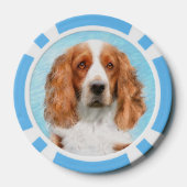 Welsh Springer Spaniel Painting - Original Dog Art Poker Chips (Achterkant)