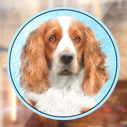 Welsh Springer Spaniel Painting - Original Dog Art Raamsticker (Vel 2)