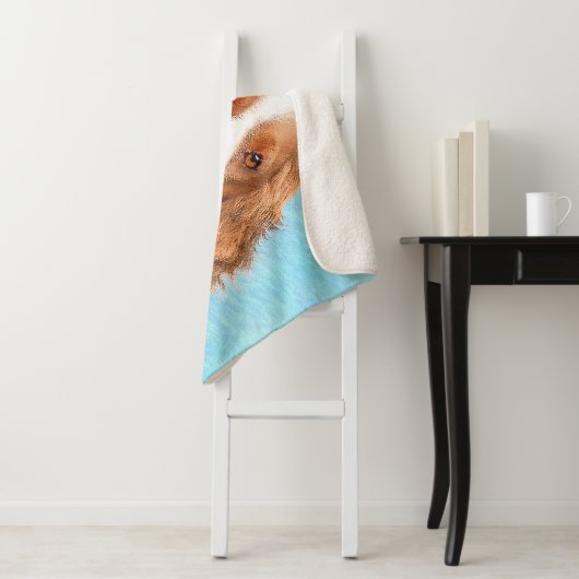 Welsh Springer Spaniel Painting - Original Dog Art Sherpa Deken (In situ)