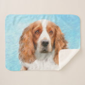 Welsh Springer Spaniel Painting - Original Dog Art Sherpa Deken (Voorkant (horizontaal))