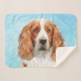 Welsh Springer Spaniel Painting - Original Dog Art Sherpa Deken