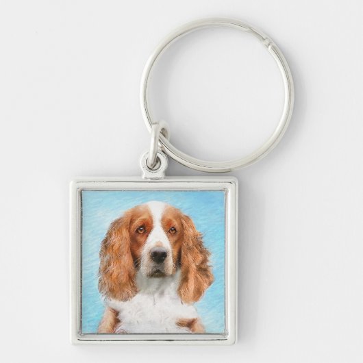 Welsh Springer Spaniel Painting - Original Dog Art Sleutelhanger (Voorkant)