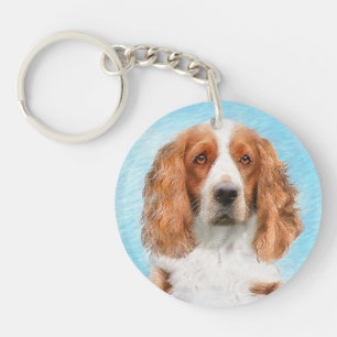 Welsh Springer Spaniel Painting - Original Dog Art Sleutelhanger