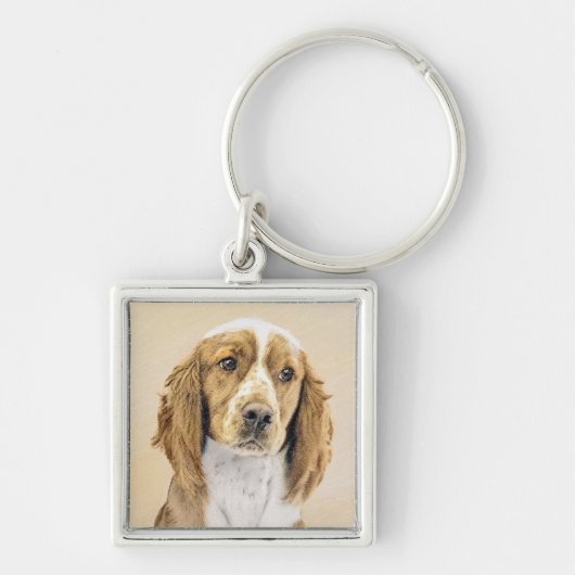Welsh Springer Spaniel Painting - Original Dog Art Sleutelhanger (Voorkant)