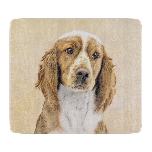 Welsh Springer Spaniel Painting - Original Dog Art Snijplank (Voorkant)