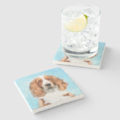 Welsh Springer Spaniel Painting - Original Dog Art Stenen Onderzetter (Zijkant)