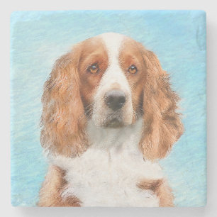 Welsh Springer Spaniel Painting - Original Dog Art Stenen Onderzetter