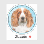 Welsh Springer Spaniel Painting - Original Dog Art Sticker (Vel)