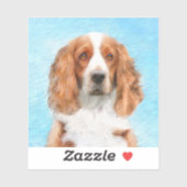 Welsh Springer Spaniel Painting - Original Dog Art Sticker (Vel)
