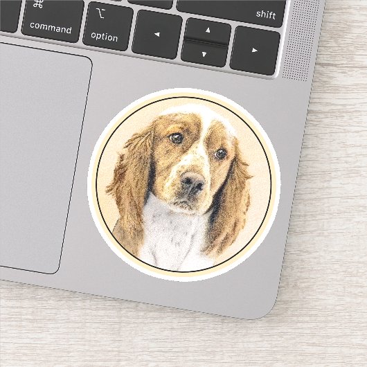 Welsh Springer Spaniel Painting - Original Dog Art Sticker (Detail)