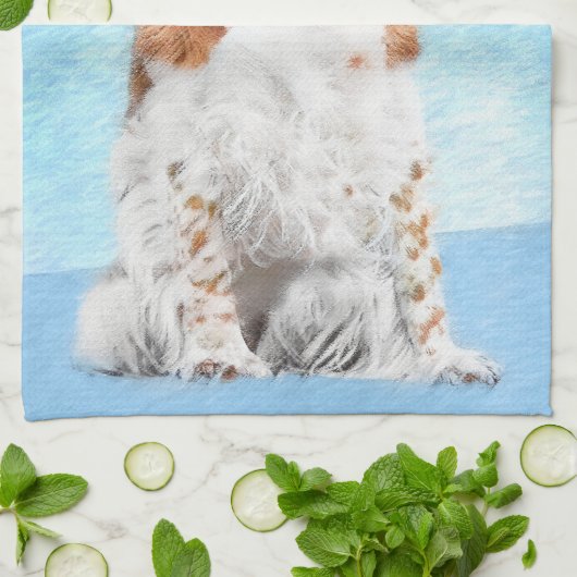 Welsh Springer Spaniel Painting - Original Dog Art Theedoek (Gevouwen)