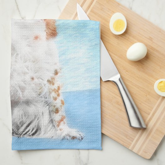 Welsh Springer Spaniel Painting - Original Dog Art Theedoek (Quarter Fold)