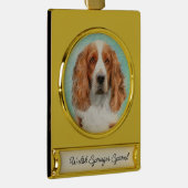 Welsh Springer Spaniel Painting - Original Dog Art Verguld Banner Ornament (Rechts)