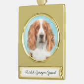 Welsh Springer Spaniel Painting - Original Dog Art Verguld Banner Ornament (Links)