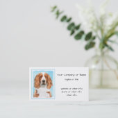 Welsh Springer Spaniel Painting - Original Dog Art Visitekaartje (Staand voorkant)