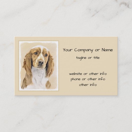 Welsh Springer Spaniel Painting - Original Dog Art Visitekaartje (Voorkant)