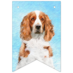 Welsh Springer Spaniel Painting - Original Dog Art Vlaggetjes