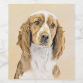 Welsh Springer Spaniel Painting - Original Dog Art Wijn Etiket (Enkel label)