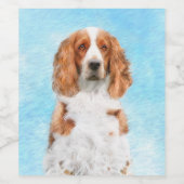 Welsh Springer Spaniel Painting - Original Dog Art Wijn Etiket (Enkel label)