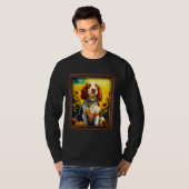 Welsh Springer Spaniel Painting Sunflower Flower M T-shirt (Voorkant volledig)