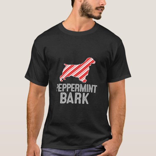 Welsh Springer Spaniel Peppermint Bark Kerstmis D T-shirt (Voorkant)