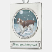 Welsh Springer Spaniel Persoonlijke kerstmis Verzilverd Banner Ornament (Links)