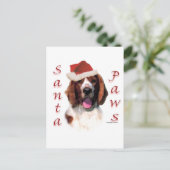 Welsh Springer Spaniel Santa Paws Feestdagenkaart (Staand voorkant)
